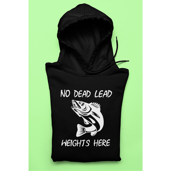 Funny Fishing Cheaters HOODIE No Dead Lead Weights Novelty SWEATSHIRT - Picture 1 of 2